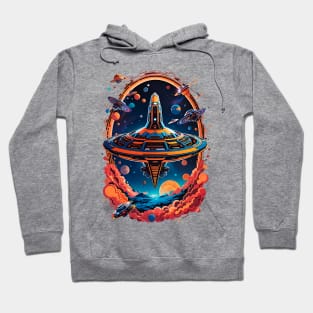 Alien Spaceship Trooping Hoodie